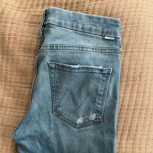 MOTHER jeans size 31 The Looker Ankle Step Fray